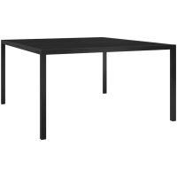 Trädgårdsbord 130x130x72 cm svart stål och glas vidaXL