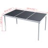 Trädgårdsbord 150x90x74 cm svart stål vidaXL – miniatyr 4