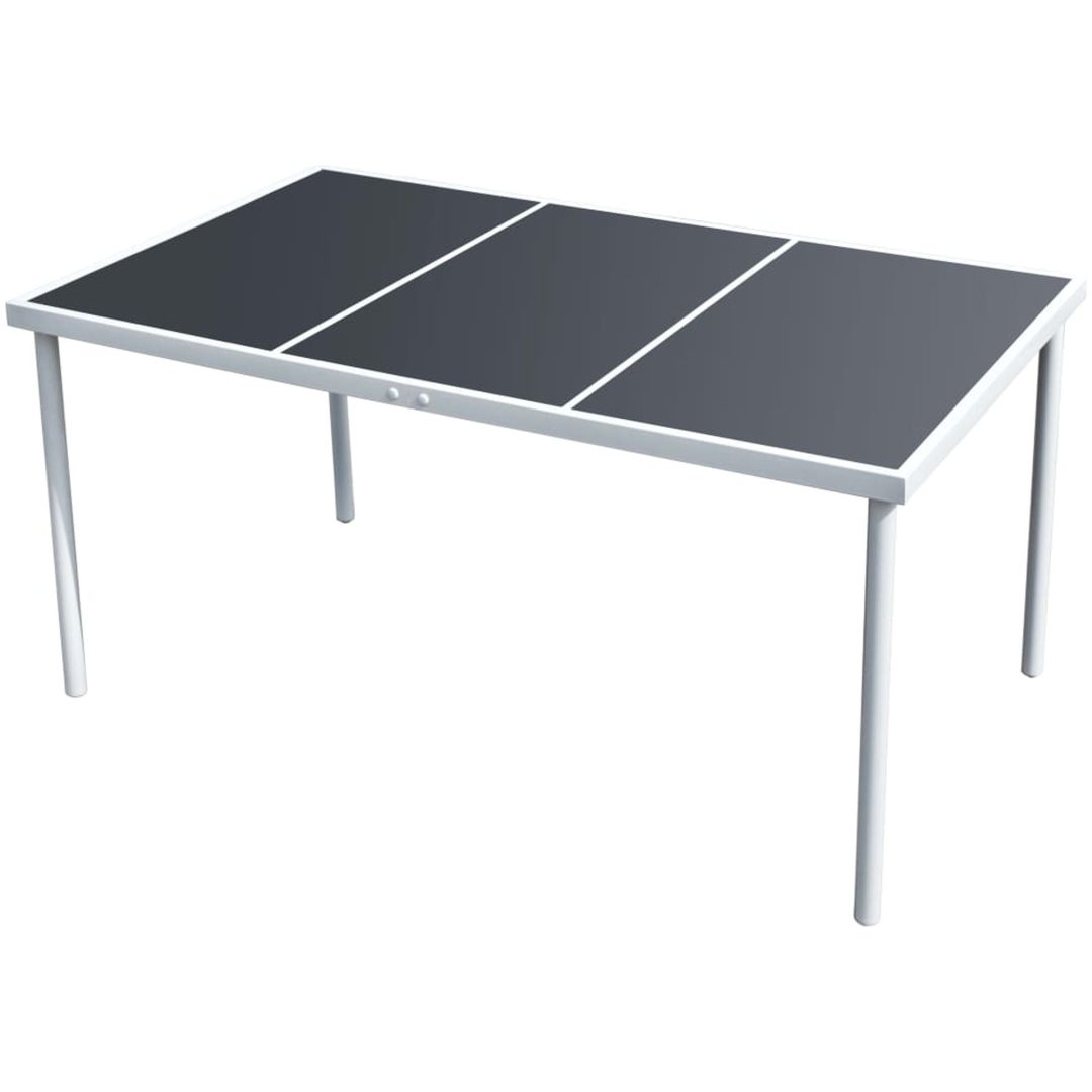 Trädgårdsbord 150x90x74 cm svart stål vidaXL