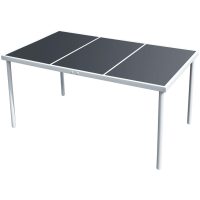 Trädgårdsbord 150x90x74 cm svart stål vidaXL