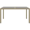 Trädgårdsbord 150x90x75 cm härdat glas och konstrotting beige vidaXL – miniatyr 2