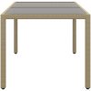 Trädgårdsbord 150x90x75 cm härdat glas och konstrotting beige vidaXL – miniatyr 3