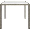 Trädgårdsbord 150x90x75 cm härdat glas och konstrotting grå vidaXL 150 x 90 x 75 cm – miniatyr 4