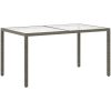 Trädgårdsbord 150x90x75 cm härdat glas och konstrotting grå vidaXL 150 x 90 x 75 cm – miniatyr 5