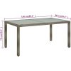 Trädgårdsbord 150x90x75 cm härdat glas och konstrotting grå vidaXL 150 x 90 x 75 cm – miniatyr 6