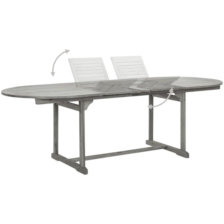 Trädgårdsbord (160-240)x100x75 cm massivt akaciaträ vidaXL 240 x 100 x 75 cm – bild 4