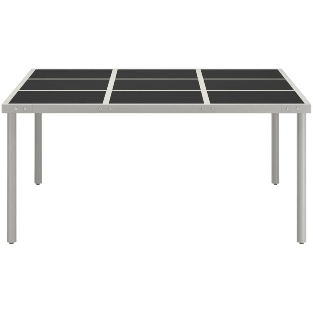 Trädgårdsbord 170x170x74,5 cm stål och glas vidaXL – bild 2