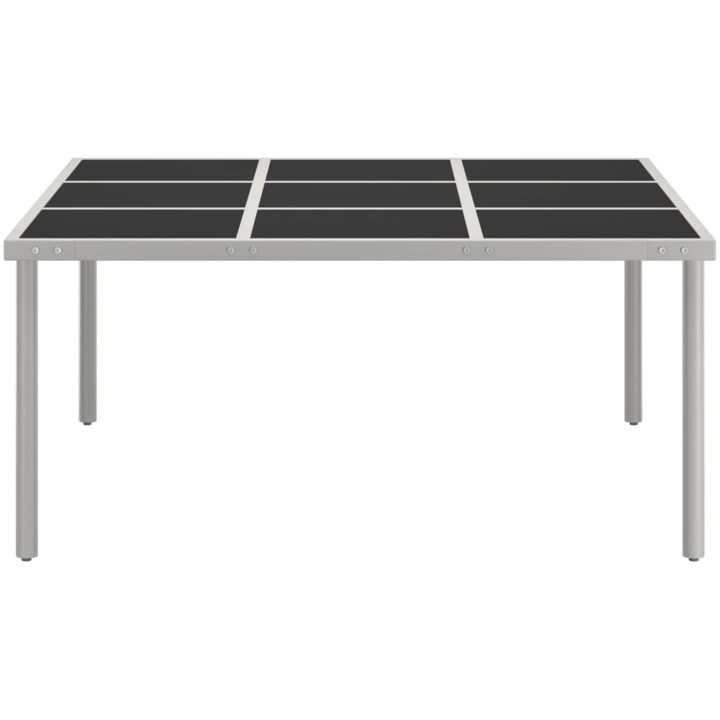 Trädgårdsbord 170x170x74,5 cm stål och glas vidaXL – bild 2