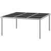 Trädgårdsbord 170x170x74,5 cm stål och glas vidaXL – miniatyr 3