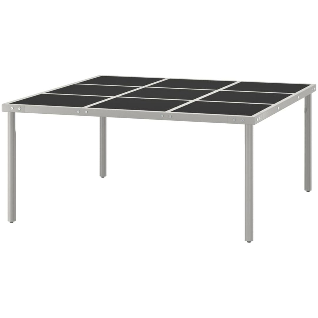 Trädgårdsbord 170x170x74,5 cm stål och glas vidaXL – bild 3