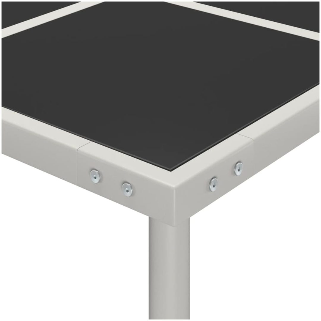Trädgårdsbord 170x170x74,5 cm stål och glas vidaXL – bild 4