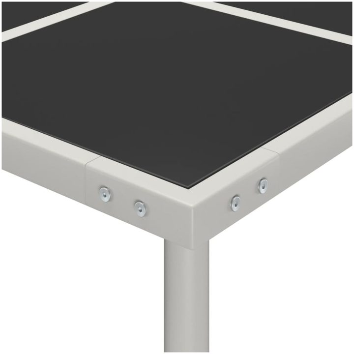 Trädgårdsbord 170x170x74,5 cm stål och glas vidaXL – bild 4