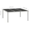 Trädgårdsbord 170x170x74,5 cm stål och glas vidaXL – miniatyr 5