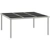 Trädgårdsbord 170x170x74,5 cm stål och glas vidaXL – miniatyr 1