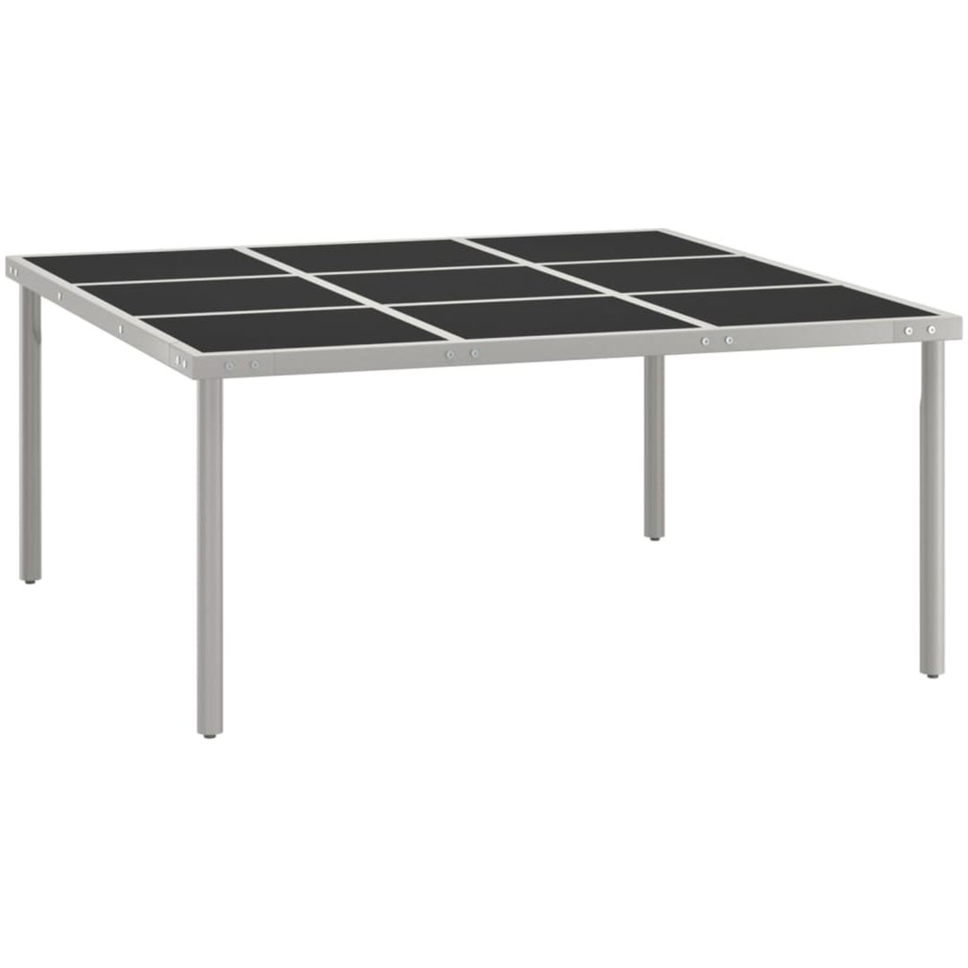 Trädgårdsbord 170x170x74,5 cm stål och glas vidaXL