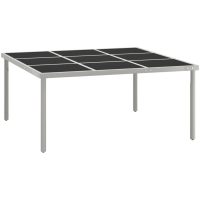 Trädgårdsbord 170x170x74,5 cm stål och glas vidaXL