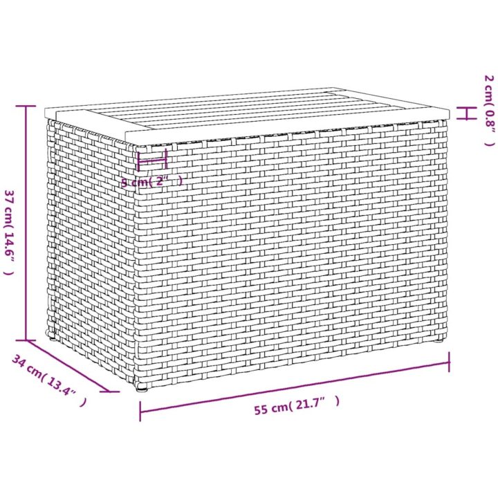 Trädgårdsbord 2 st beige 55x34x37cm konstrotting massivt trä vidaXL – bild 11