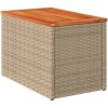 Trädgårdsbord 2 st beige 55x34x37cm konstrotting massivt trä vidaXL – miniatyr 5
