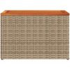 Trädgårdsbord 2 st beige 55x34x37cm konstrotting massivt trä vidaXL – miniatyr 6