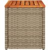 Trädgårdsbord 2 st beige 55x34x37cm konstrotting massivt trä vidaXL – miniatyr 7