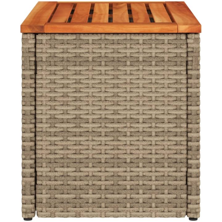 Trädgårdsbord 2 st beige 55x34x37cm konstrotting massivt trä vidaXL – bild 7