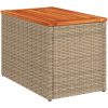 Trädgårdsbord 2 st beige 55x34x37cm konstrotting massivt trä vidaXL – miniatyr 8