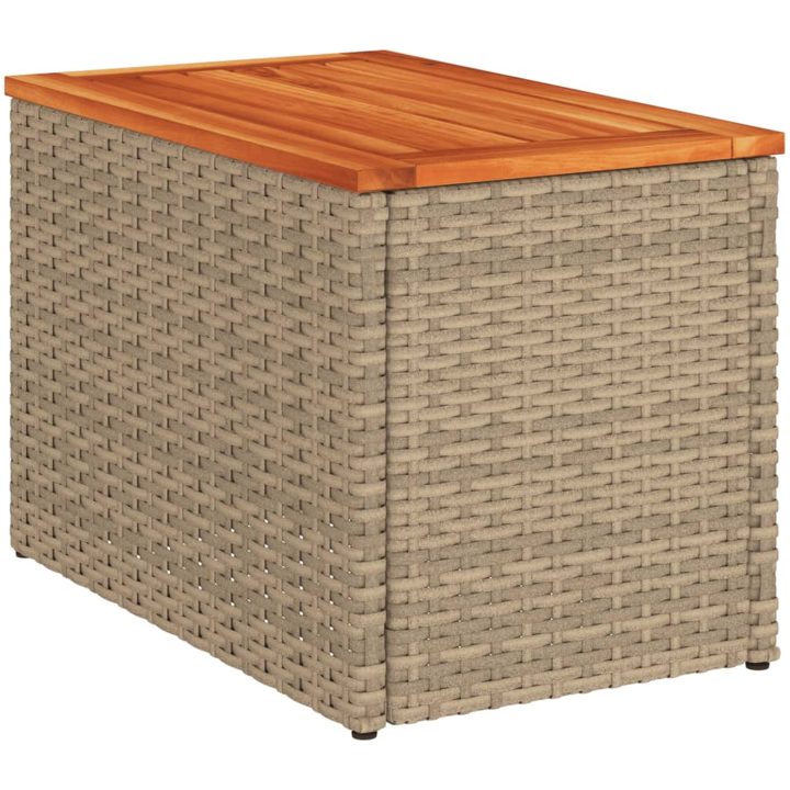 Trädgårdsbord 2 st beige 55x34x37cm konstrotting massivt trä vidaXL – bild 8