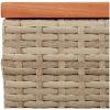 Trädgårdsbord 2 st beige 55x34x37cm konstrotting massivt trä vidaXL – miniatyr 9