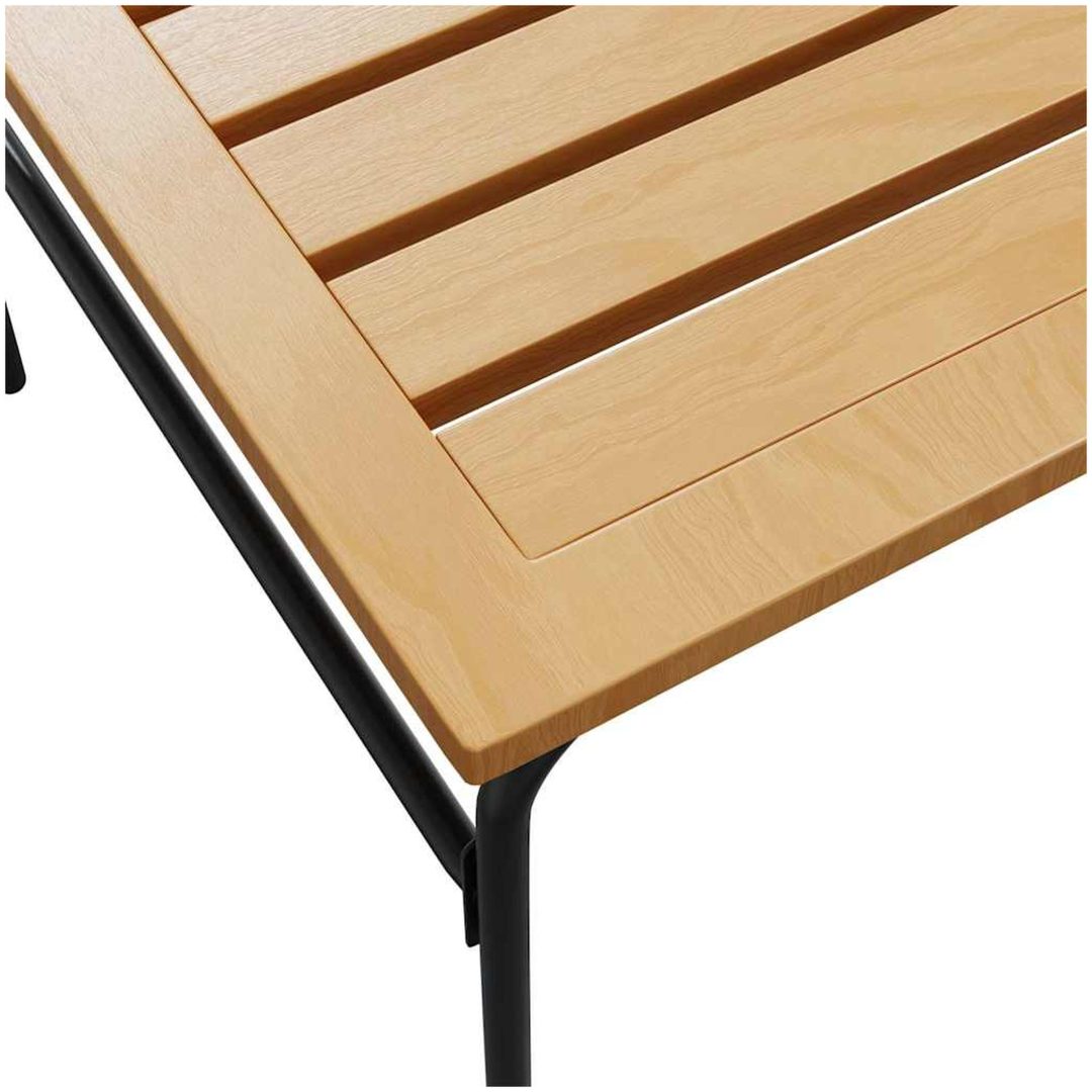 Trädgårdsbord 2 st brunt och svart stål vidaXL – bild 9