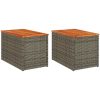 Trädgårdsbord 2 st grå 55x34x37cm konstrotting massivt trä vidaXL – miniatyr 2