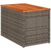 Trädgårdsbord 2 st grå 55x34x37cm konstrotting massivt trä vidaXL – miniatyr 5