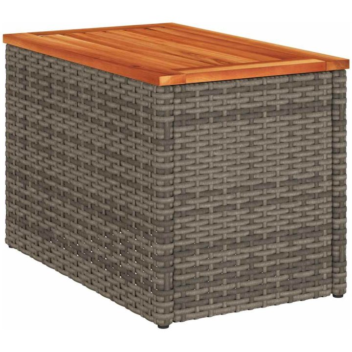 Trädgårdsbord 2 st grå 55x34x37cm konstrotting massivt trä vidaXL – bild 5