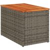 Trädgårdsbord 2 st grå 55x34x37cm konstrotting massivt trä vidaXL – miniatyr 8