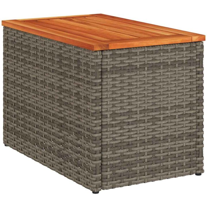 Trädgårdsbord 2 st grå 55x34x37cm konstrotting massivt trä vidaXL – bild 8