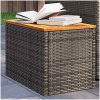 Trädgårdsbord 2 st grå 55x34x37cm konstrotting massivt trä vidaXL
