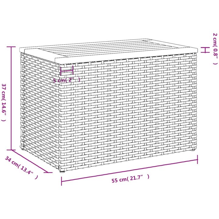 Trädgårdsbord 2 st svart 55x34x37cm konstrotting massivt trä vidaXL – bild 11