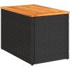 Trädgårdsbord 2 st svart 55x34x37cm konstrotting massivt trä vidaXL – miniatyr 5