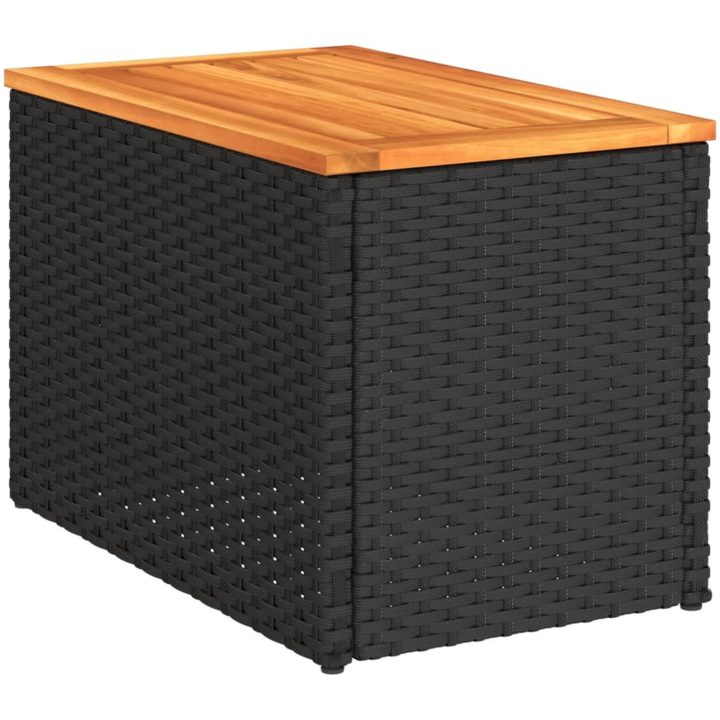 Trädgårdsbord 2 st svart 55x34x37cm konstrotting massivt trä vidaXL – bild 5