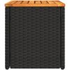 Trädgårdsbord 2 st svart 55x34x37cm konstrotting massivt trä vidaXL – miniatyr 6