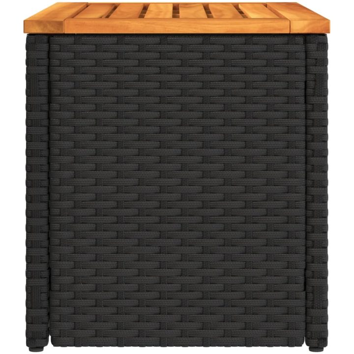 Trädgårdsbord 2 st svart 55x34x37cm konstrotting massivt trä vidaXL – bild 6