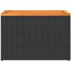 Trädgårdsbord 2 st svart 55x34x37cm konstrotting massivt trä vidaXL – miniatyr 7