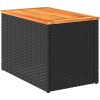 Trädgårdsbord 2 st svart 55x34x37cm konstrotting massivt trä vidaXL – miniatyr 8