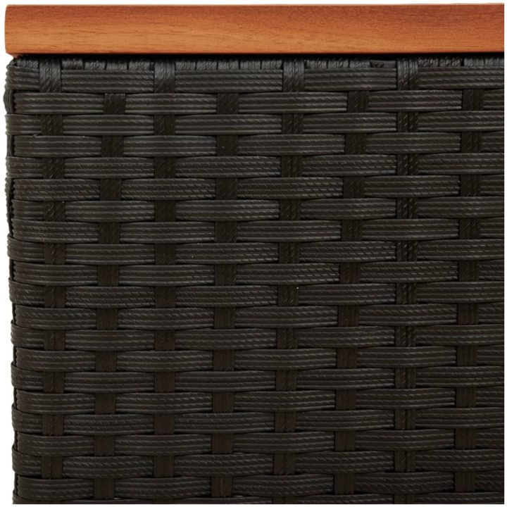 Trädgårdsbord 2 st svart 55x34x37cm konstrotting massivt trä vidaXL – bild 9