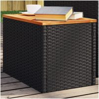 Trädgårdsbord 2 st svart 55x34x37cm konstrotting massivt trä vidaXL
