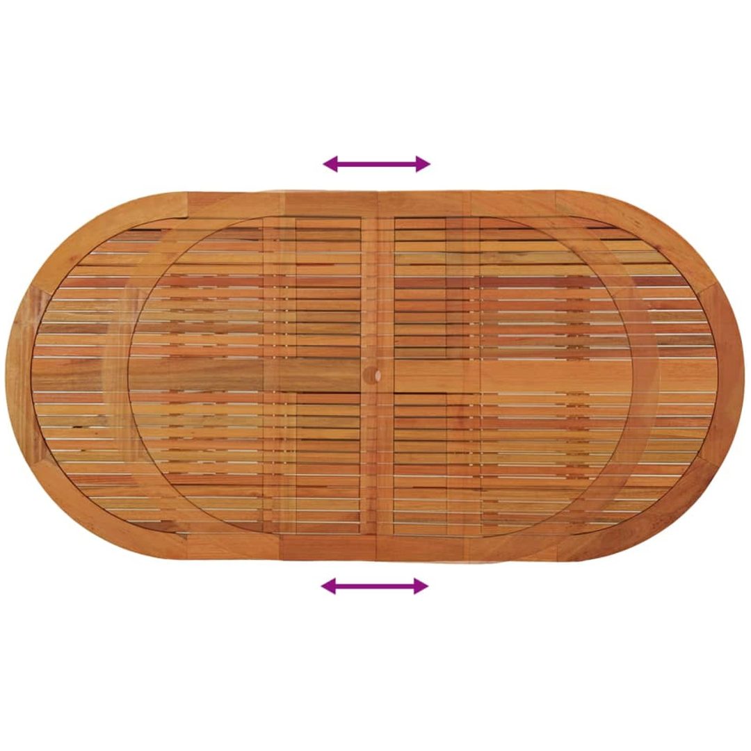 Trädgårdsbord 200x100x75 massivt eukalyptusträ vidaXL – bild 7