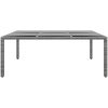 Trädgårdsbord 200x150x75 cm härdat glas och konstrotting grå vidaXL – miniatyr 2
