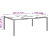 Trädgårdsbord 200x150x75 cm härdat glas och konstrotting grå vidaXL – miniatyr 5