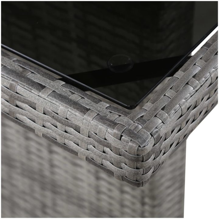 Trädgårdsbord 240x90x74 cm konstrotting och glas vidaXL – bild 2
