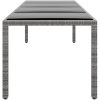 Trädgårdsbord 250x100x75 cm härdat glas och konstrotting grå vidaXL – miniatyr 3