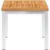 Trädgårdsbord 45x45x38 cm massivt akaciaträ och rostfritt stål vidaXL – miniatyr 2